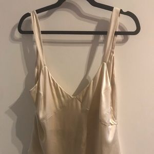 Reformation Silk Champagne Beige Low back tank